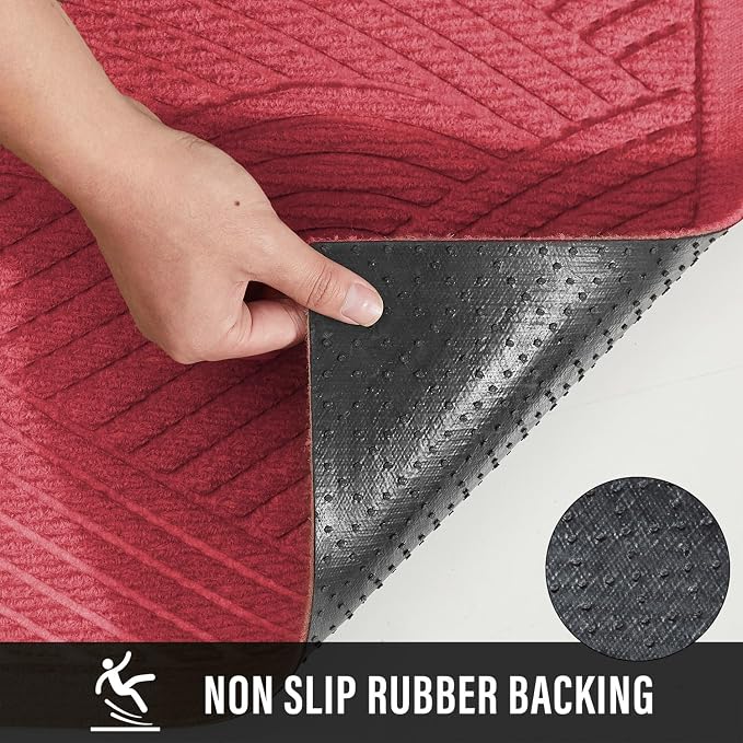 HIYARD Sturdy Front Door Mat, Absorbent Muddy Dirt Resist Welcome Door Mats