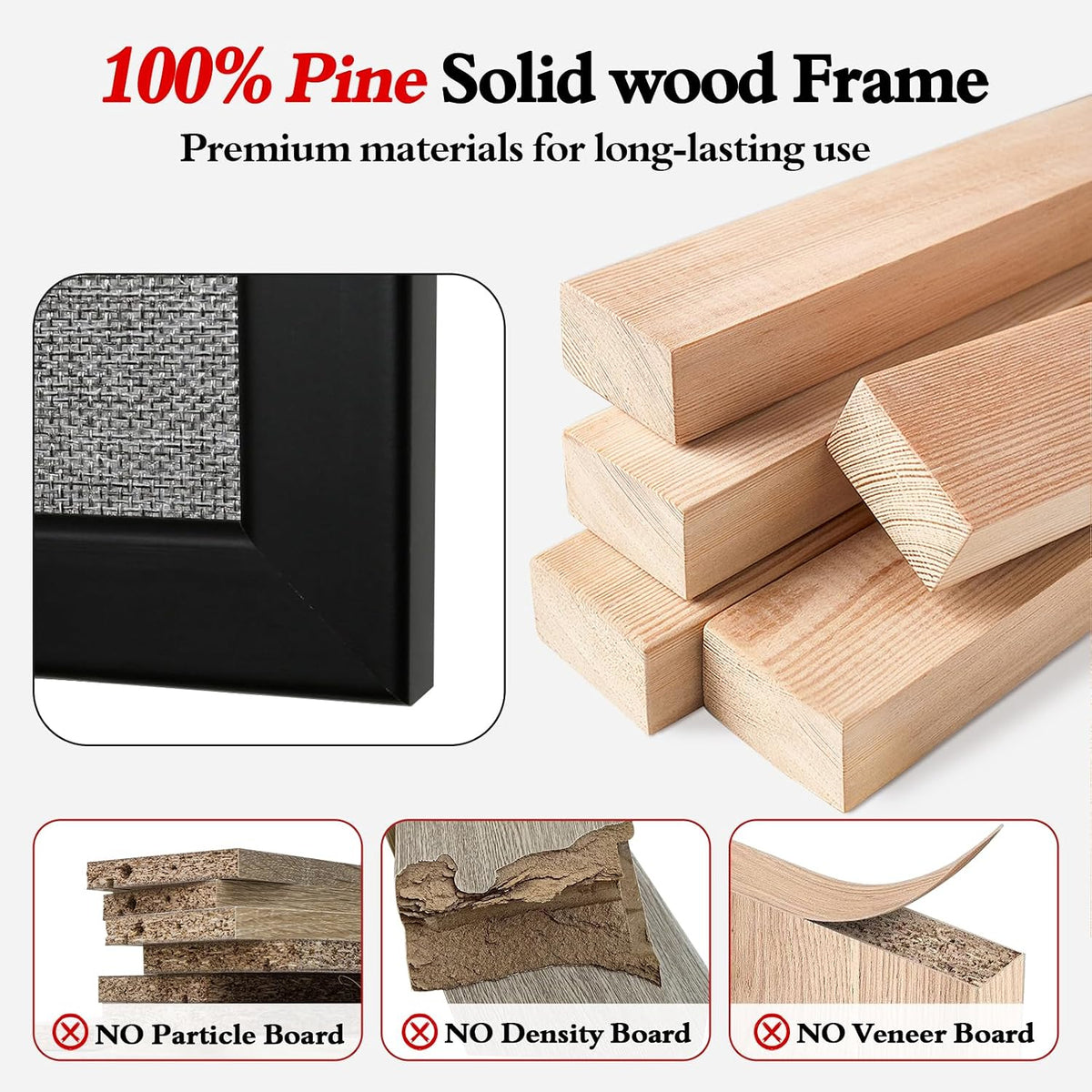Bulletin Board 36x24 Inch Wood Framed Corkboard for Office(2 Pack)