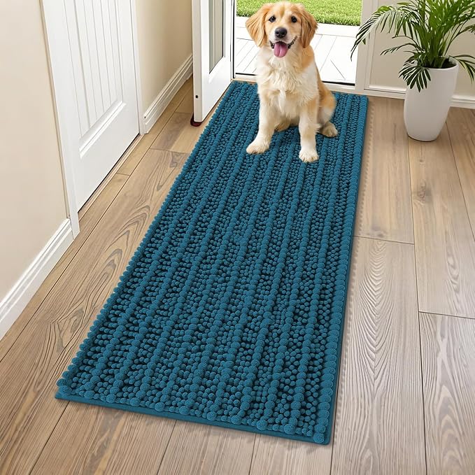 Smiry Dog Door Mat for Muddy Paws 59x24, Absorbent Dirt Trapper, Non-Slip