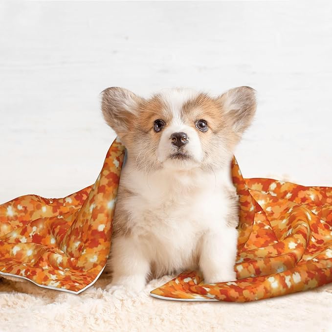 Waterproof Dog Blanket Soft Pet Blanket for Puppy Cat, Fleece Cat Throw Blankets for Furniture Bed Couch Sofa Reversible - Orange Glitter