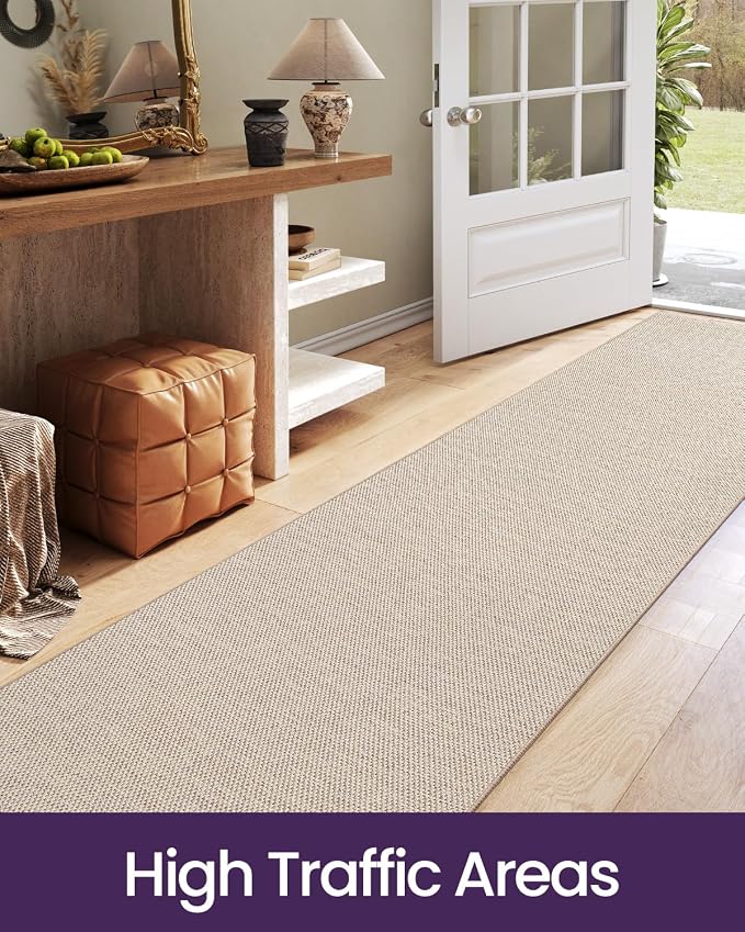 DEXI Hallway Runner Rug 2'4"x8', Non Slip Rubber Backed Runners Carpet