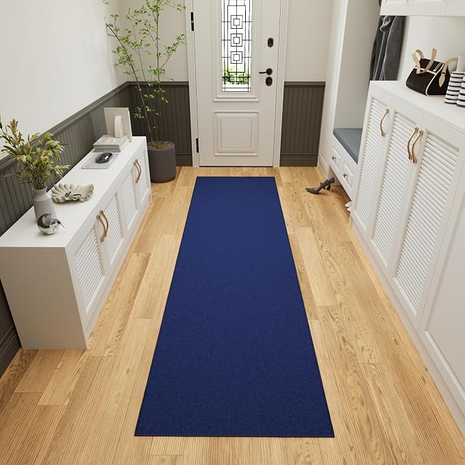 Ottomanson Hallway Runner Rug 2'7" x 9'10" Non Slip Solid Area Rugs Easy to