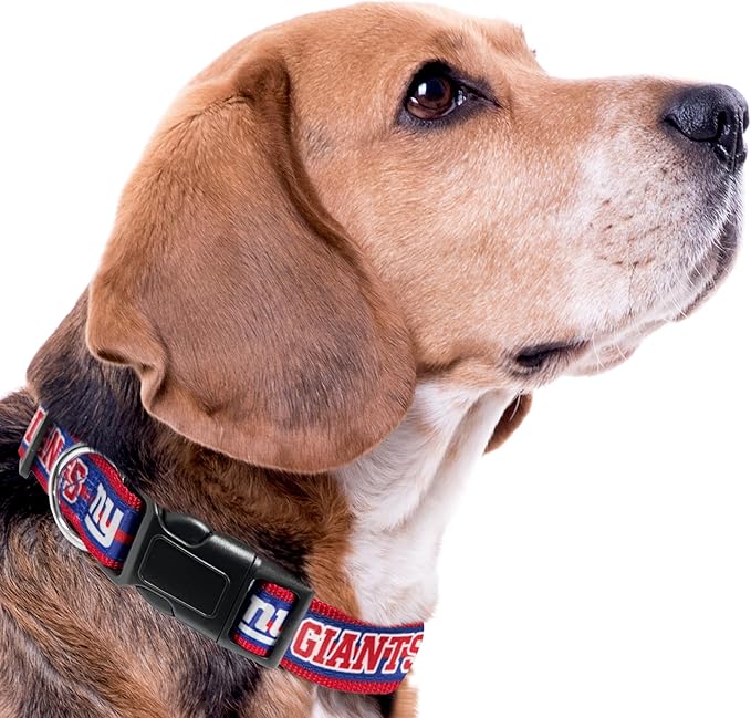 Pets First NFL New York Giants Licensed PET COLLAR, Large - Heavy-Duty, Strong, and Durable Dog Collar. Available in 31 Football Teams and 4 Sizes