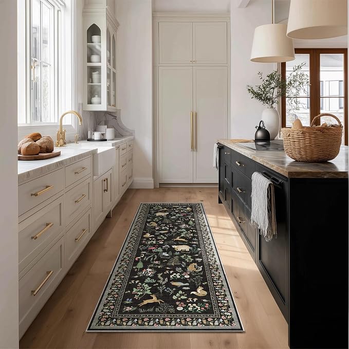 Machine Washable Kitchen Runner Rugs: 2'x6' Entryway Rug Non Slip Low Pile
