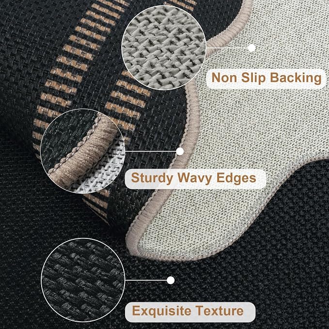 Modern Hallway Runner Rug, 2x6 Washable Easy Jute Rugs