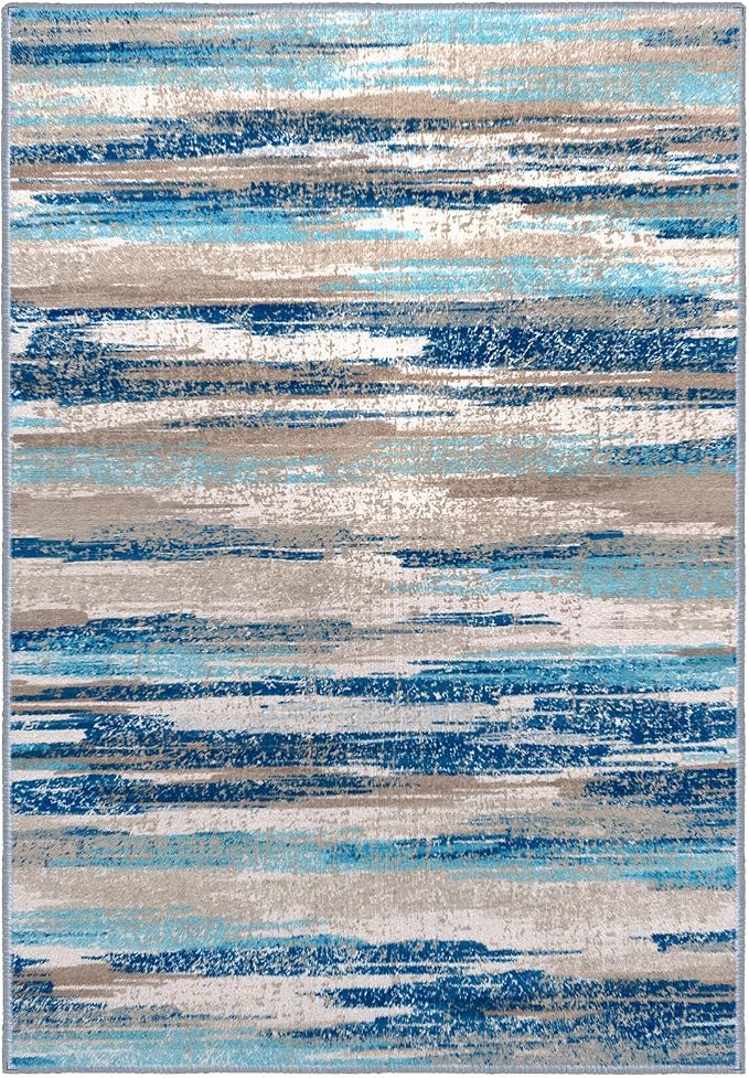 Lansny Small Abstract Area Rug, Entryway Rug Washable Door Mat Indoor Entrance