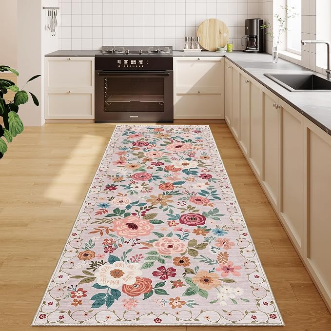 DUKINO 2x6 Runner Rug for Hallway, Washable Kitchen Runner Rug