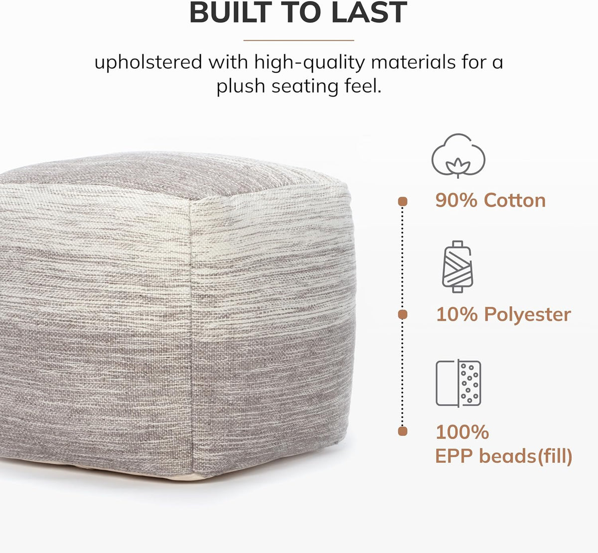 Anji Mountain 20" H x 20" W Handmade Pouf Ottoman for Living Room & Couch