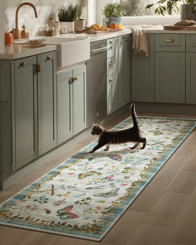 Machine Washable Rug Runners for Hallways: 2'6"x8' Kitchen Runner Stain