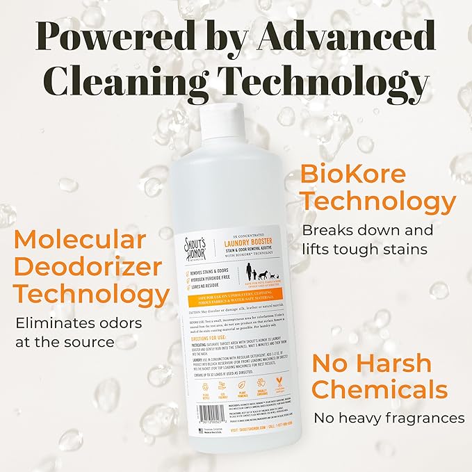 Skout's Honor Laundry Booster Stain & Odor Removal Additive - Plant-Powered Formula for Pet Bedding, Clothing, and Washable Pee Pads - Eco-Friendly & Cruelty-Free, 32 oz - 3 Pack