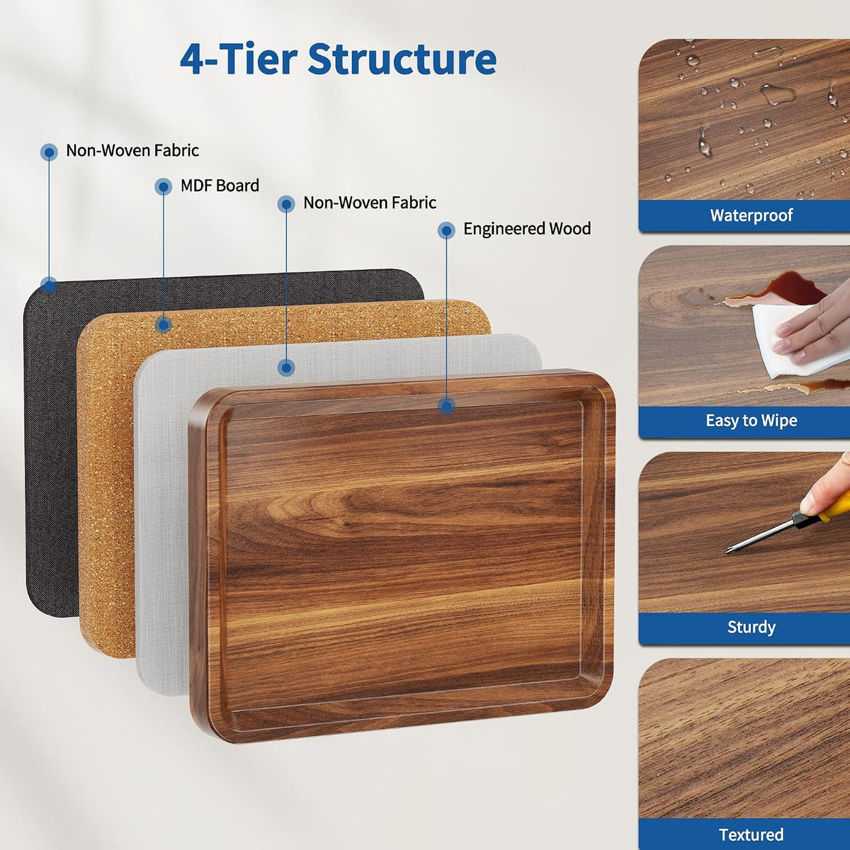 C Table with Wheels, Adjustable Height, 360° Swivel Bed Tray Table