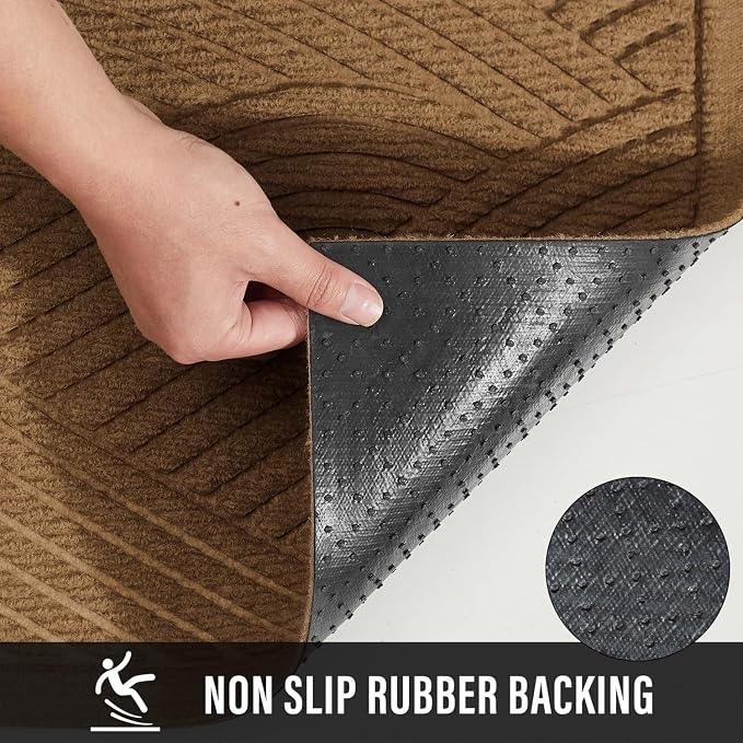HIYARD Sturdy Front Door Mat, Absorbent Muddy Dirt Resist Welcome Door Mats