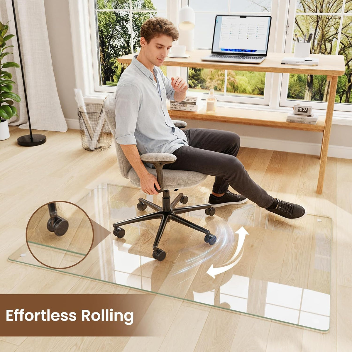 30"x48" Tempered Glass Chair Mat for Carpet