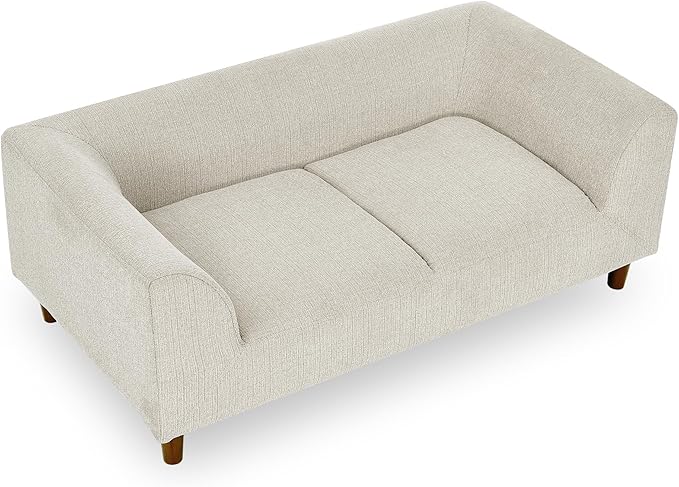 39x25 Inch Large Dog Sofa, Modern Jumbo Pet Couch Made Made by Linen with Armrest and Backrest - Indoor Elevated Dogs Chaise Bed for Doggy up to Medium and Large (Beige)