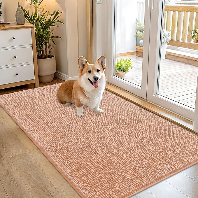 OLANLY Dog Door Mat for Muddy Paws 54x32, Absorbs Moisture and Dirt, Absorbent