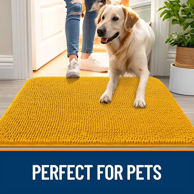 OLANLY Dog Door Mat for Muddy Paws 30x20, Absorbs Moisture and Dirt, Absorbent