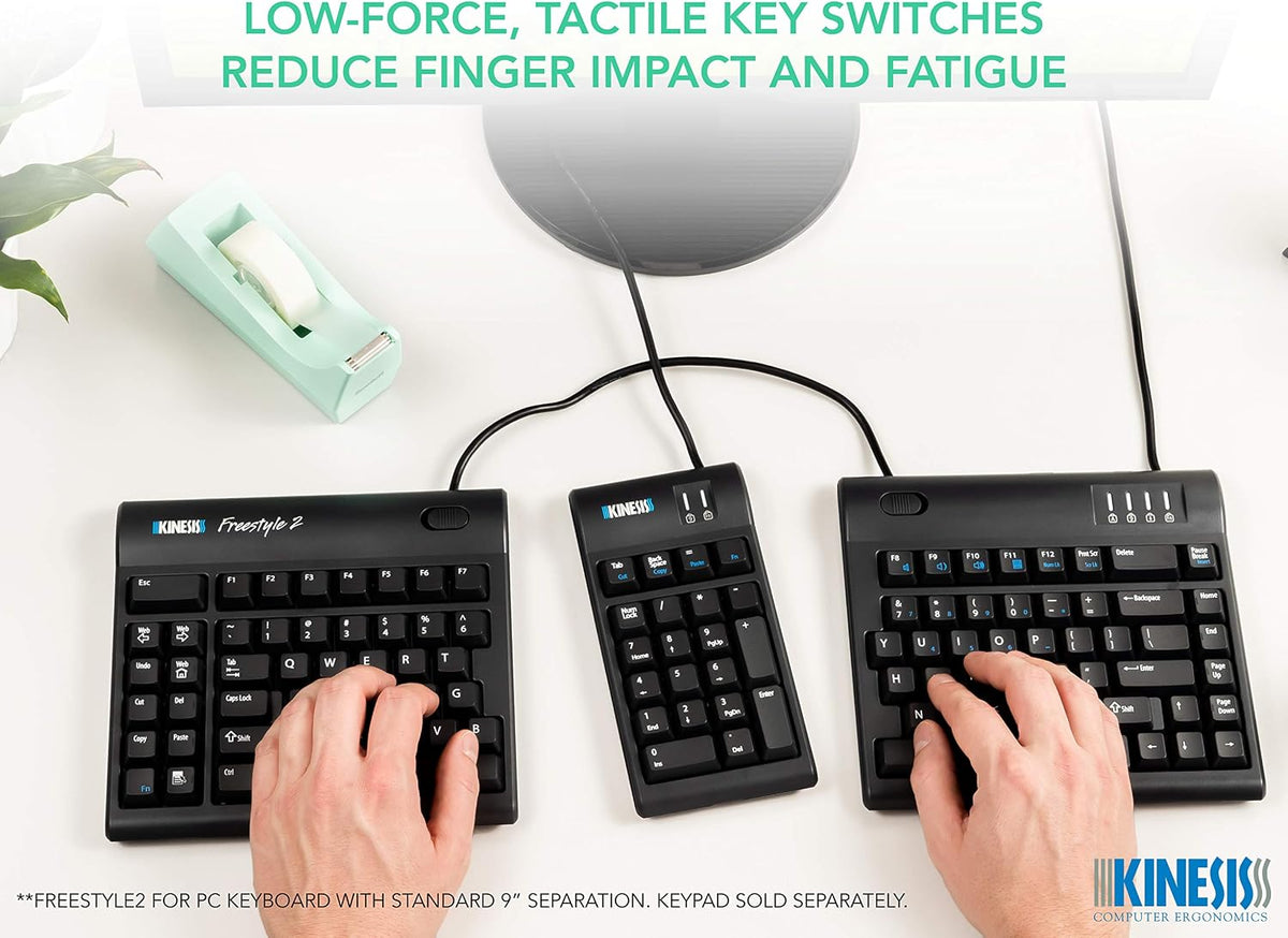 Kinesis Freestyle2 Ergonomic Keyboard for PC (20" Extended Separation)