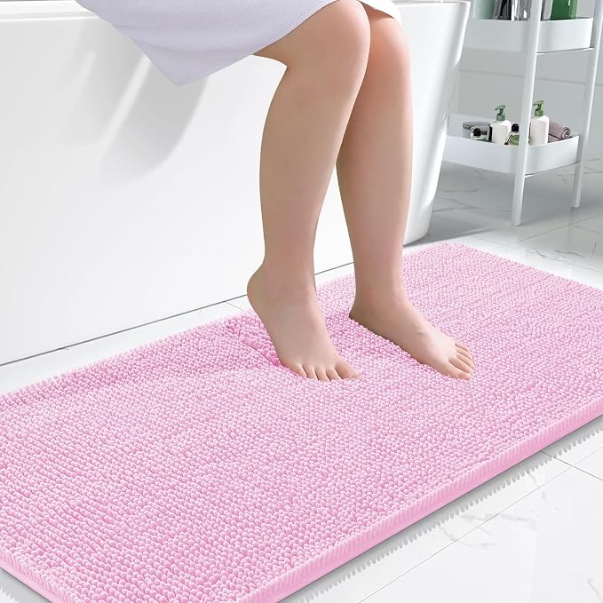 OLANLY Large Bathroom Rugs 45x27, Extra Soft Absorbent Chenille Bath Rugs