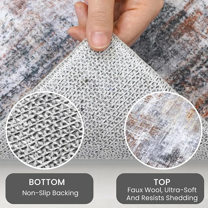 IOHOUZE Abstract Runner Rug 2x7 Ft Washable Runners