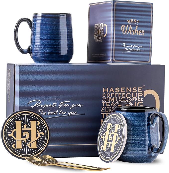 HASENSE Ceramic Coffee Mugs Gift Set