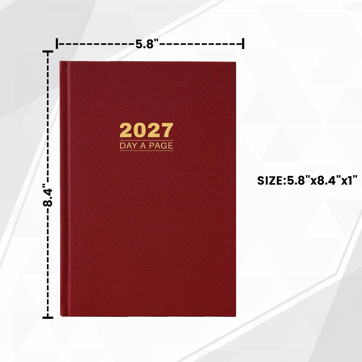 2027 Diary - Diary Full Page Per Day, Daily Planner 2027