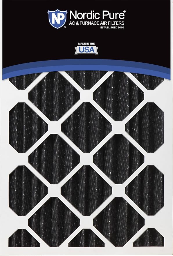 Nordic Pure 20x20x4 Pure Carbon Pleated Odor Reduction Merv 8 Furnace Filters 2