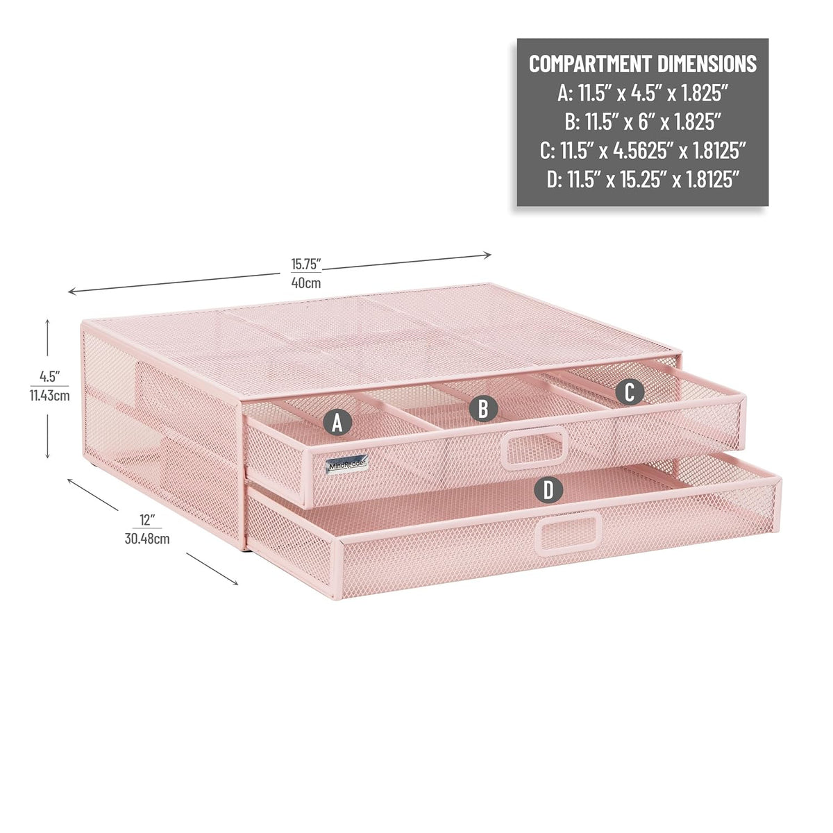 Mind Reader Mesh Monitor Stand, Pink