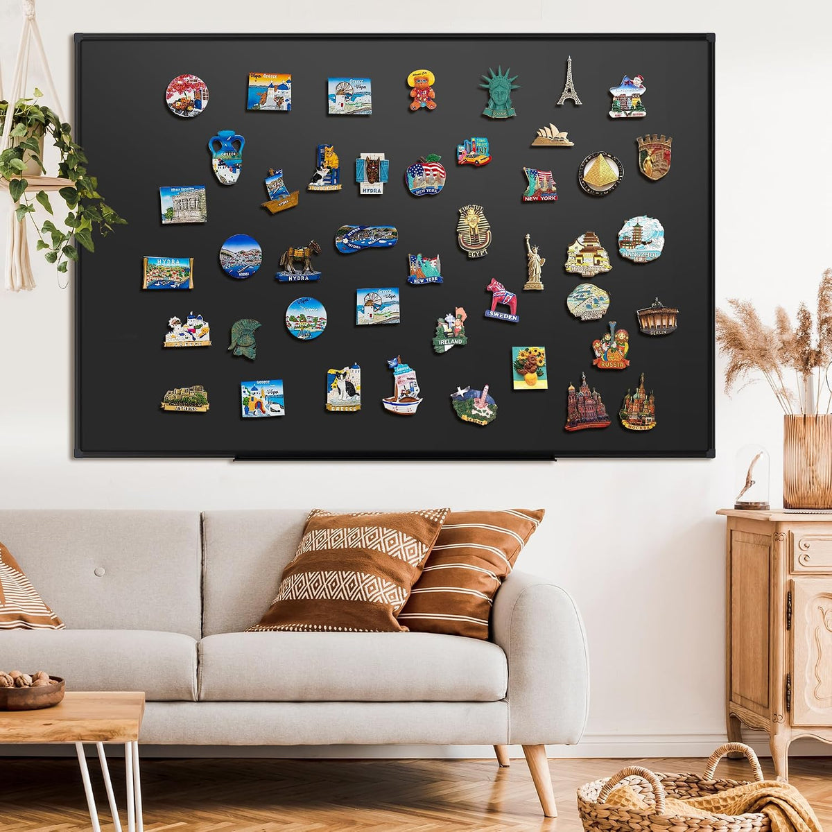 SELEAD Magnetic Chalkboard 72 x 48 Inches - Black Aluminum Frame