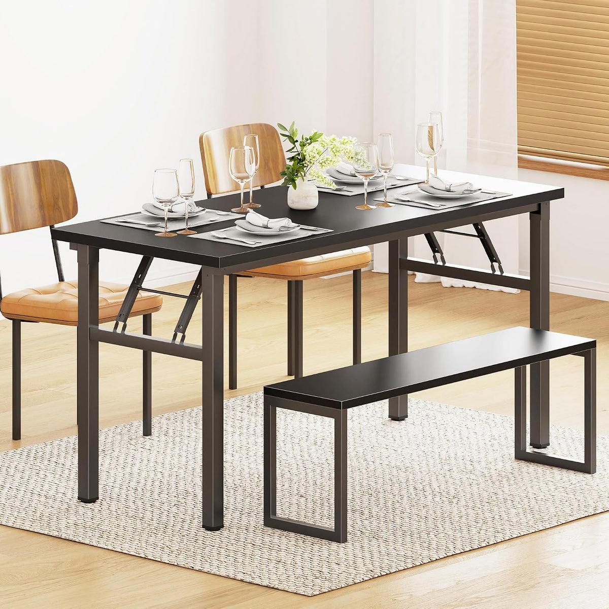 Need Office Computer Desk 54.3 Inch Sturdy Folding Laptop Table Black