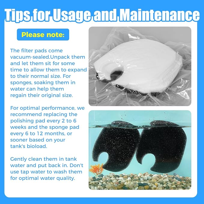 AQUANEAT 8 pcs Replacement Canister Filter Pads Compatible