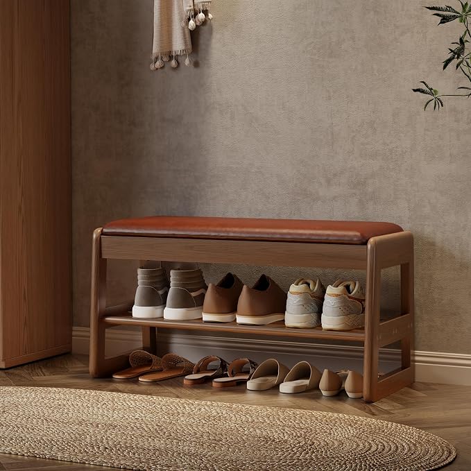 AQIMUELE Shoe Rack Bench, 2 Tiers Shoe Bench