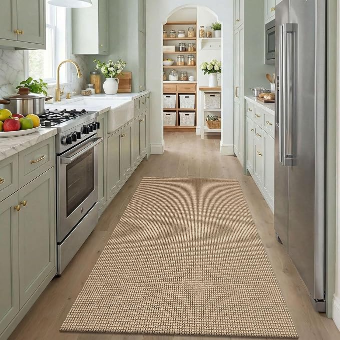 KOZYFLY Boho Washable 4x5 Entry Woven Area Rug, Braided Throw Rugs