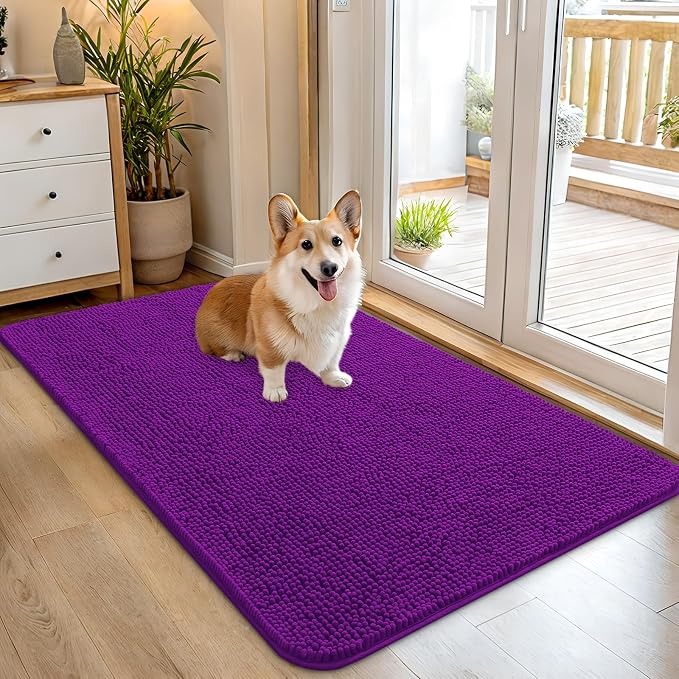 OLANLY Dog Door Mat for Muddy Paws 45x27, Absorbs Moisture and Dirt, Absorbent