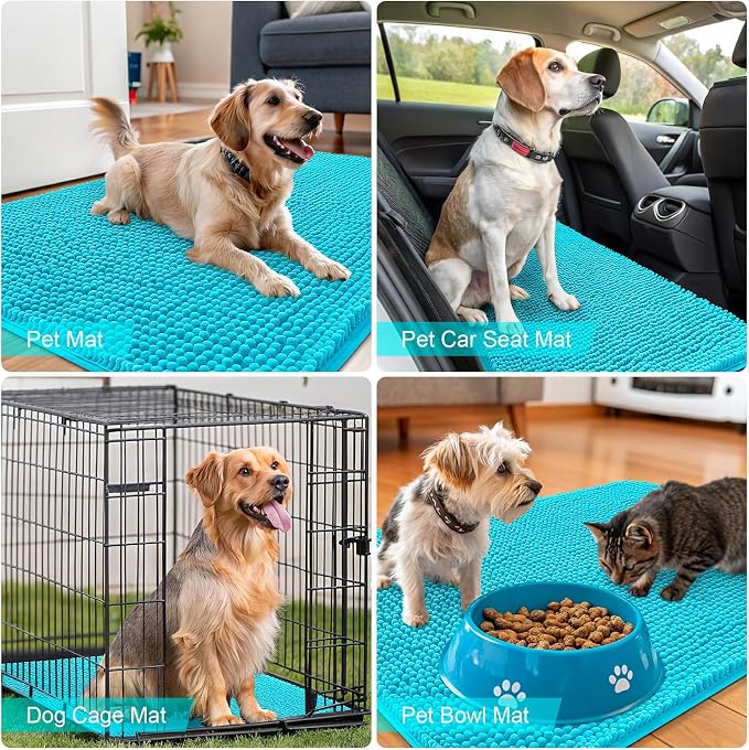 OLANLY Dog Door Mat for Muddy Paws 34x21, Absorbs Moisture and Dirt, Absorbent