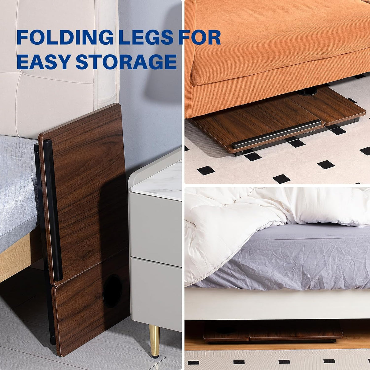 Laptop Desk for Bed Couch, Adjustable Foldable Bed Table with Cup Holder