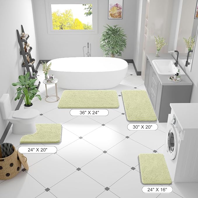 OLANLY Bathroom Rugs 30x20, Extra Soft Absorbent Chenille Bath Rugs, Rubber