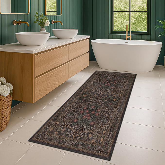 Dark Brown 2x4 Entryway Rug, Small Runners