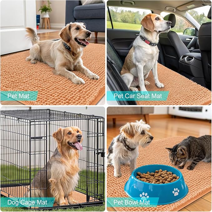 OLANLY Dog Door Mat for Muddy Paws 30x20, Absorbs Moisture and Dirt, Absorbent
