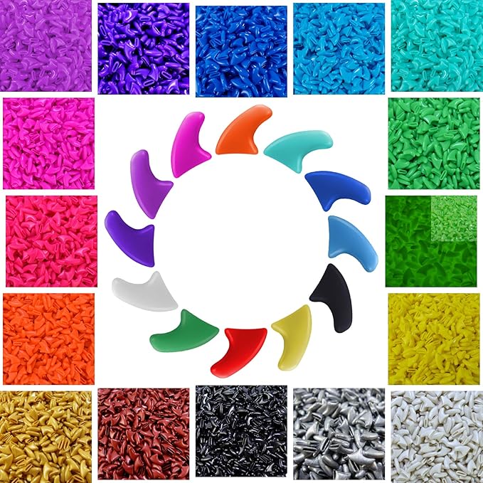 zetpo Cat Nail Caps | Cat Claw Covers | with Adhesives and Applicators (S, 5X Solid Random Colors | 100 pcs)