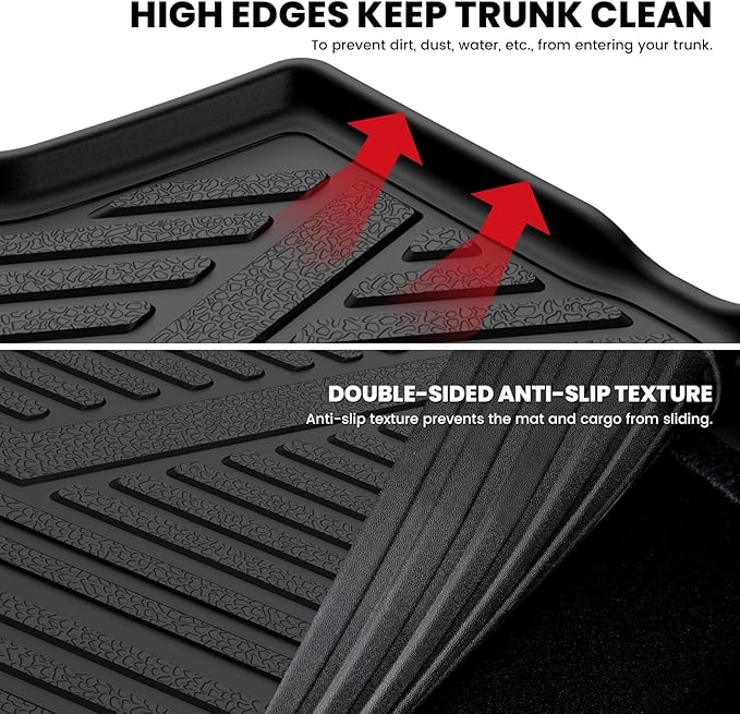 LASFIT Cargo Mat & Backrest Mats for Nissan Murano 2026 2025, All Weather TPE Custom Fit Easy Clean Durable No-Curling Trunk Mat for Murano 2026 2025, Black