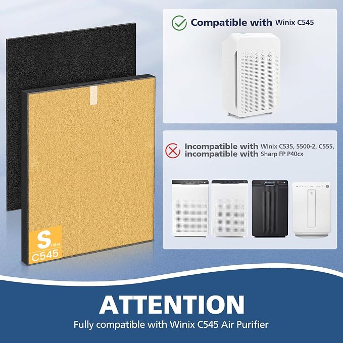 2 Pack C545 HEPA Pet Replacement Filter S Compatible