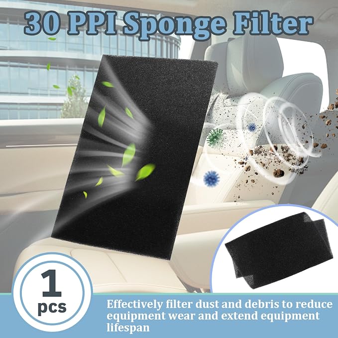 30 PPI Sponge Filter, Foam Filter Replacement, Universal Air Filter Sheet