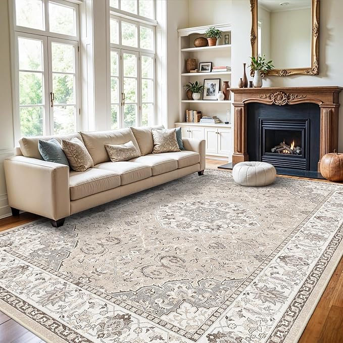Washable Large 9x12 Area Rug