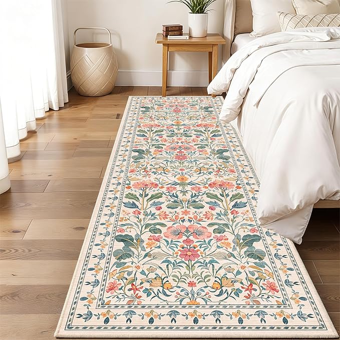 2x6 Soft Washable Runner Rugs: Velvet Feel & 5-10 Degrees Warmer Underfoot