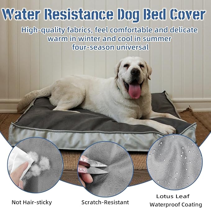 Dog Bed Cover, Comfortable and Quiet Dog Bed Covers for Pet Mat Bed,Washable Removable Cover，Faux Leather Pet Nest, 30" L x 20" W x 3" H ，Cover Only