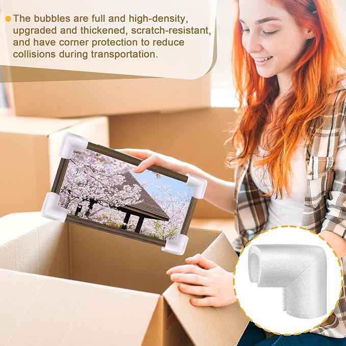 24 Pcs Foam Corner Protectors for Shipping, L-Shaped Edge Guards for TV Moving
