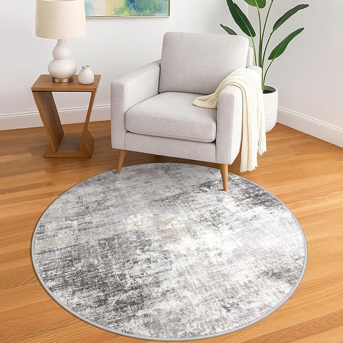 IOHOUZE Round Area Rug 5 Ft Circle Entryway Rugs Round Washable Door Mat Indoor