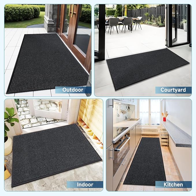 Extra Large Front Door Mat, 5 x 3 Feet Indoor Outdoor Entrance Mat, Heavy Duty
