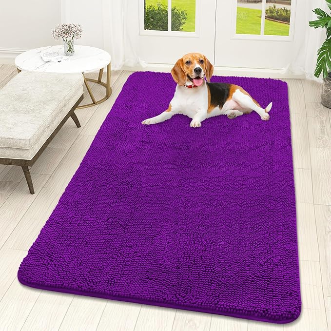OLANLY Dog Door Mat for Muddy Paws 59x32, Absorbs Moisture and Dirt, Absorbent