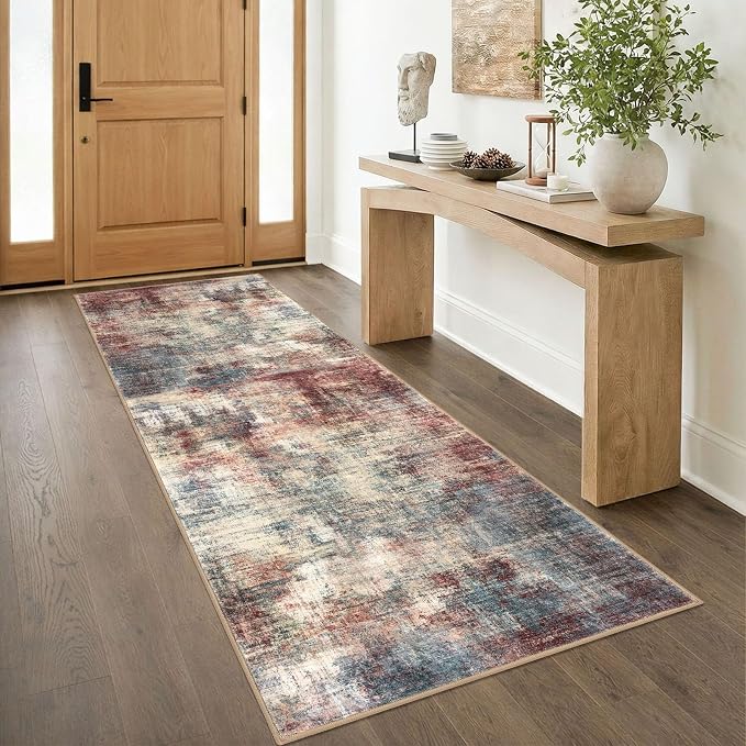 IOHOUZE Abstract Runner Rug 3x8 Ft Washable Runners